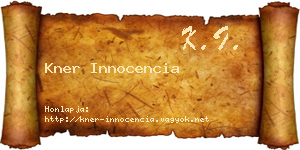 Kner Innocencia névjegykártya
